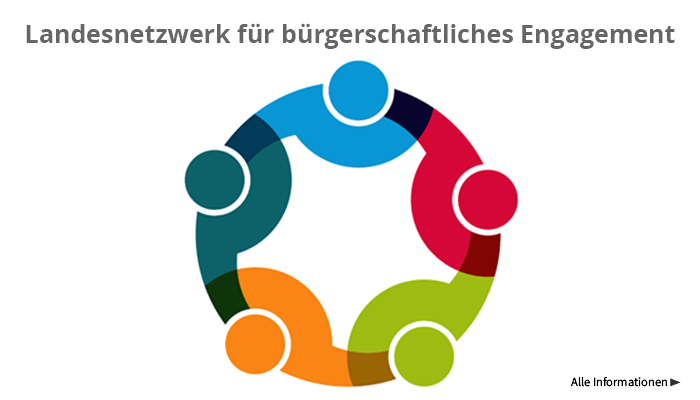 Logo Landesnetzwerk für bürgerschaftliches Engagement, Link zur Themenseite 