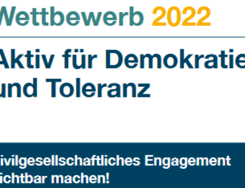 Jetzt noch bis 30.9. bewerben für den Wettbewerb „Aktiv für Demokratie und Toleranz“ 2022